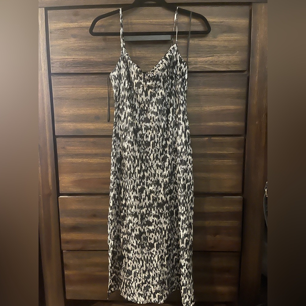 Satin Scoop Neck Holiday Midi Dress